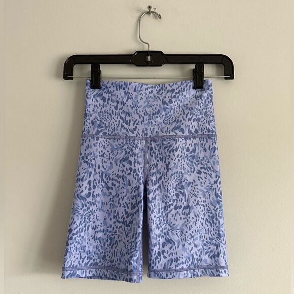 Athleta Elation Print Shorts 7” periwinkle biker shorts high rise size XXS - Picture 2 of 6